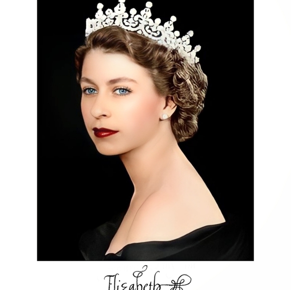 Queen Elizabeth II Signed Reprint  Colorized Poster Framed 11x8.5 Set - Picture 3 of 3